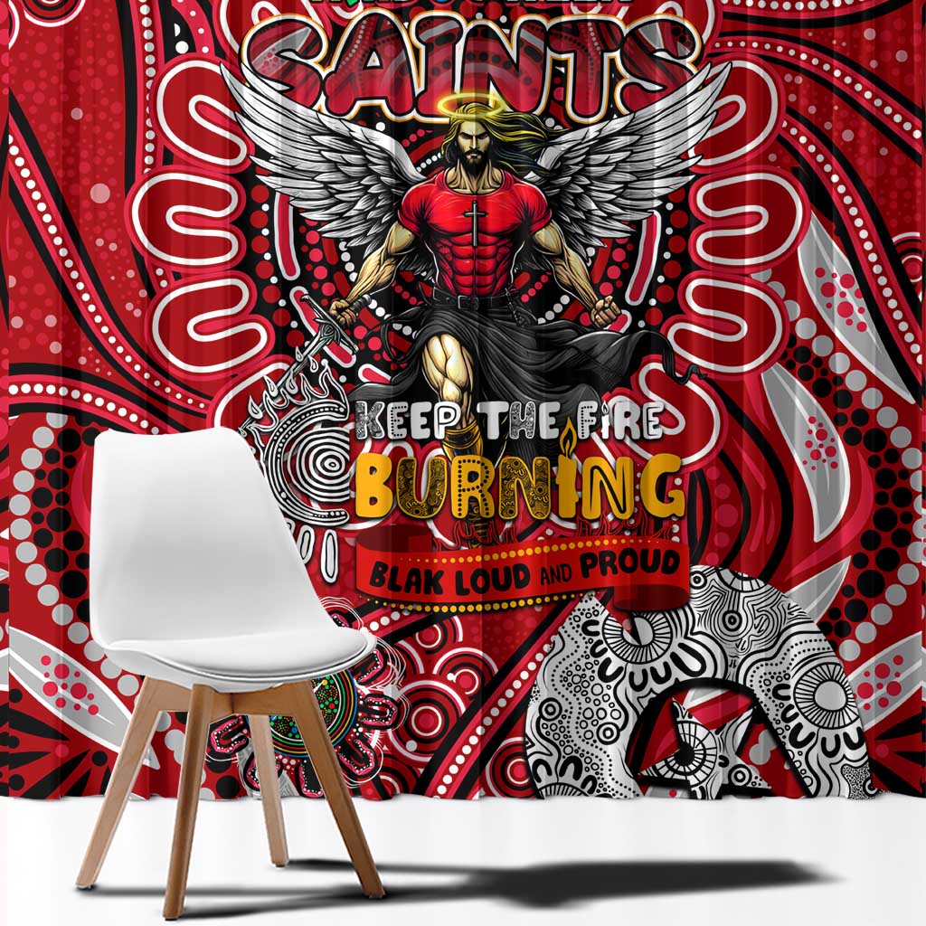 St Kilda Saints NAIDOC Week 2024 Window Curtain Mascot Football