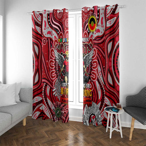 St Kilda Saints NAIDOC Week 2024 Window Curtain Mascot Football