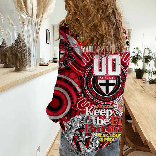Custom St Kilda Saints NAIDOC Week 2024 Women Casual Shirt Mascot Football