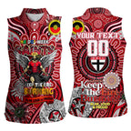 Custom St Kilda Saints NAIDOC Week 2024 Women Sleeveless Polo Shirt Mascot Football