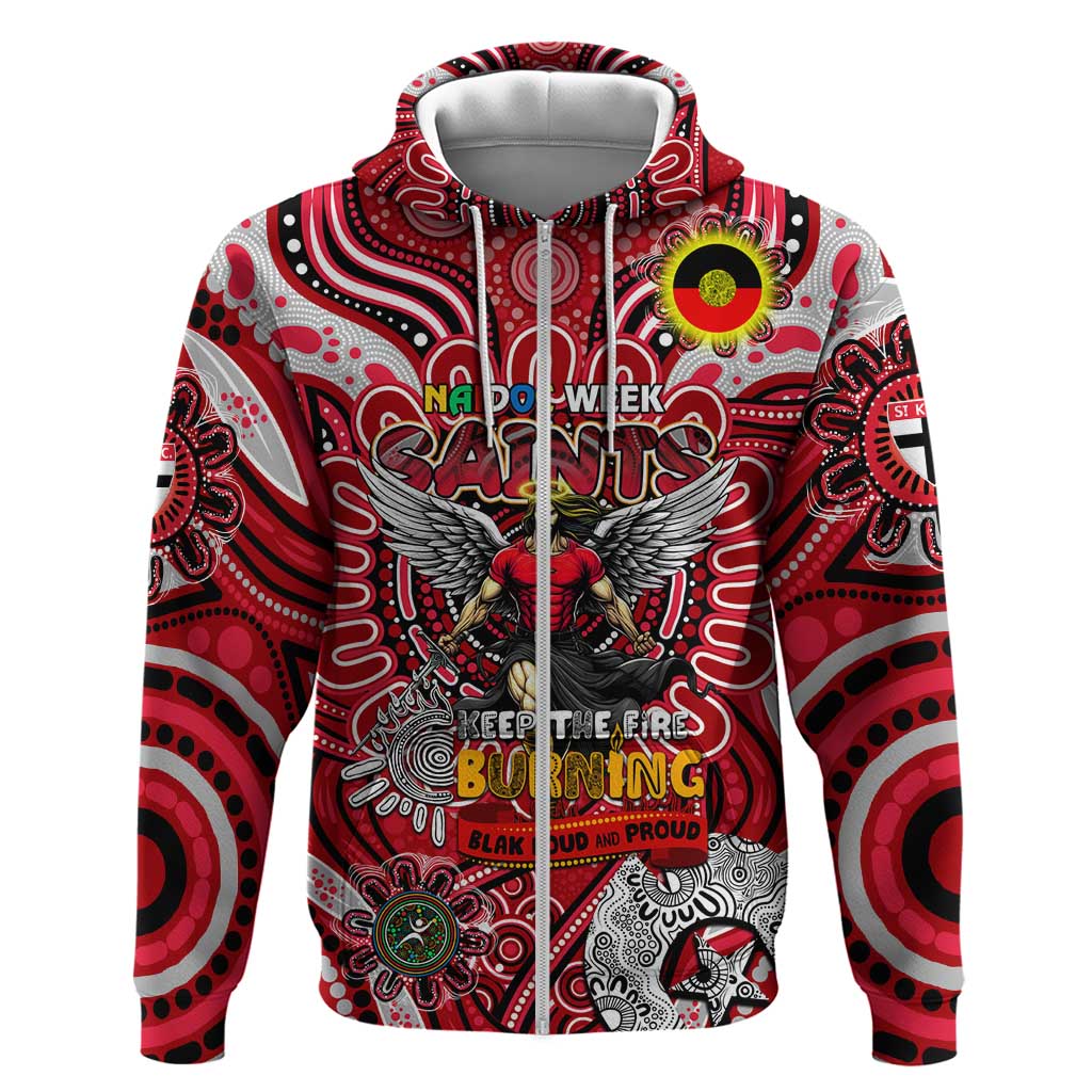 Custom St Kilda Saints NAIDOC Week 2024 Zip Hoodie Mascot Football