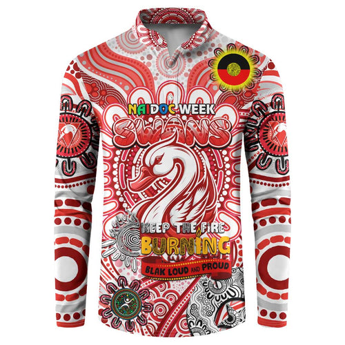 Custom Sydney Swans NAIDOC Week 2024 Button Sweatshirt Mascot Football