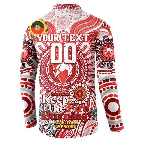 Custom Sydney Swans NAIDOC Week 2024 Button Sweatshirt Mascot Football