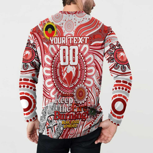 Custom Sydney Swans NAIDOC Week 2024 Button Sweatshirt Mascot Football