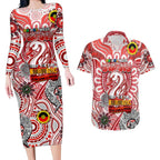 Custom Sydney Swans NAIDOC Week 2024 Couples Matching Long Sleeve Bodycon Dress and Hawaiian Shirt Mascot Football