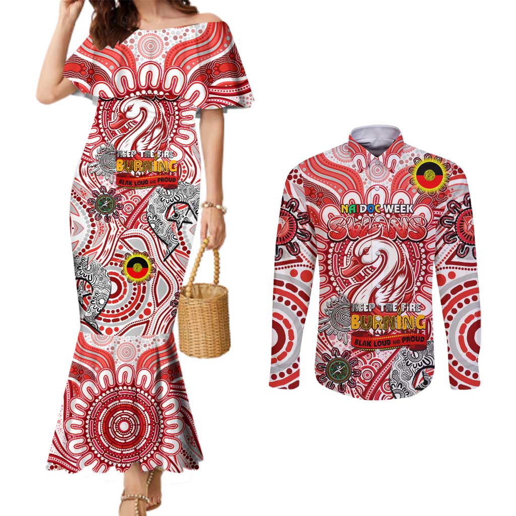 Custom Sydney Swans NAIDOC Week 2024 Couples Matching Mermaid Dress and Long Sleeve Button Shirt Mascot Football