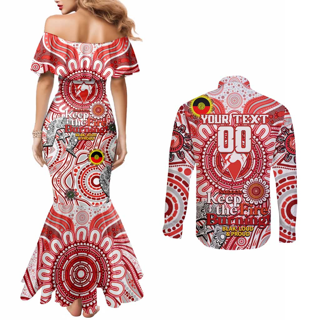 Custom Sydney Swans NAIDOC Week 2024 Couples Matching Mermaid Dress and Long Sleeve Button Shirt Mascot Football