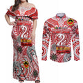 Custom Sydney Swans NAIDOC Week 2024 Couples Matching Off Shoulder Maxi Dress and Long Sleeve Button Shirt Mascot Football