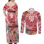 Custom Sydney Swans NAIDOC Week 2024 Couples Matching Off Shoulder Maxi Dress and Long Sleeve Button Shirt Mascot Football
