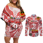 Custom Sydney Swans NAIDOC Week 2024 Couples Matching Off Shoulder Short Dress and Long Sleeve Button Shirt Mascot Football