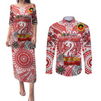 Custom Sydney Swans NAIDOC Week 2024 Couples Matching Puletasi and Long Sleeve Button Shirt Mascot Football