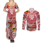 Custom Sydney Swans NAIDOC Week 2024 Couples Matching Summer Maxi Dress and Long Sleeve Button Shirt Mascot Football