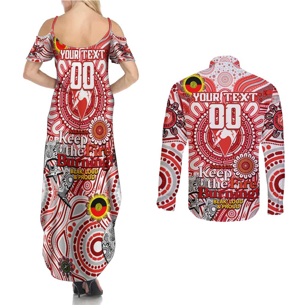 Custom Sydney Swans NAIDOC Week 2024 Couples Matching Summer Maxi Dress and Long Sleeve Button Shirt Mascot Football