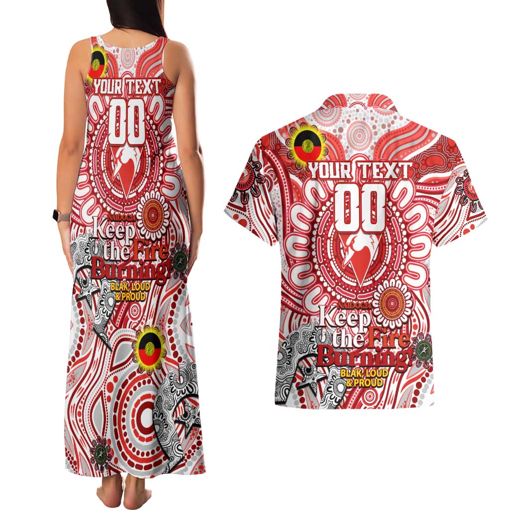 Custom Sydney Swans NAIDOC Week 2024 Couples Matching Tank Maxi Dress and Hawaiian Shirt Mascot Football