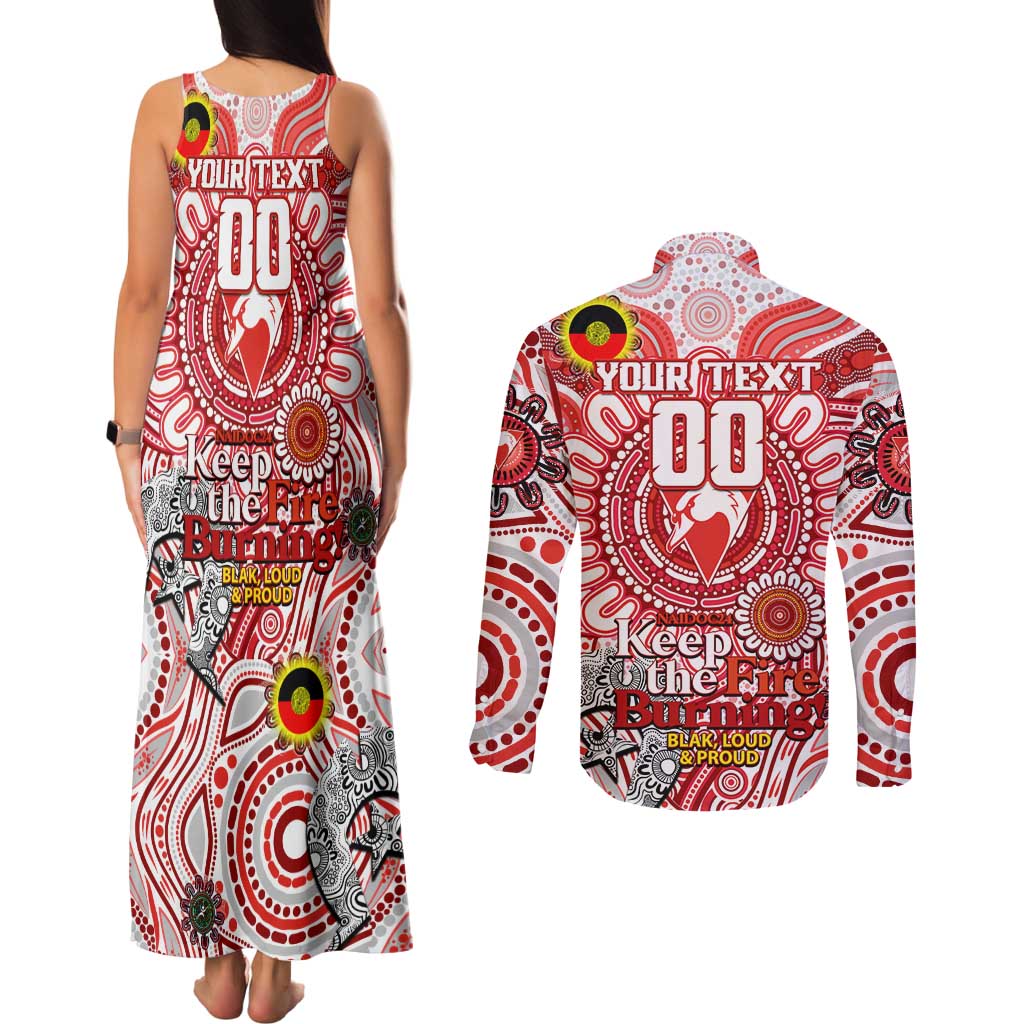 Custom Sydney Swans NAIDOC Week 2024 Couples Matching Tank Maxi Dress and Long Sleeve Button Shirt Mascot Football