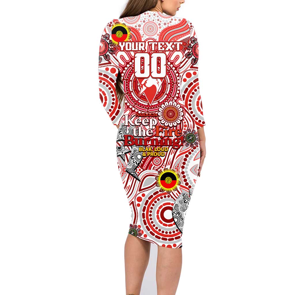 Custom Sydney Swans NAIDOC Week 2024 Family Matching Long Sleeve Bodycon Dress and Hawaiian Shirt Mascot Football