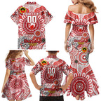 Custom Sydney Swans NAIDOC Week 2024 Family Matching Mermaid Dress and Hawaiian Shirt Mascot Football