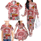 Custom Sydney Swans NAIDOC Week 2024 Family Matching Off The Shoulder Long Sleeve Dress and Hawaiian Shirt Mascot Football