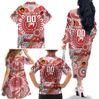 Custom Sydney Swans NAIDOC Week 2024 Family Matching Off The Shoulder Long Sleeve Dress and Hawaiian Shirt Mascot Football