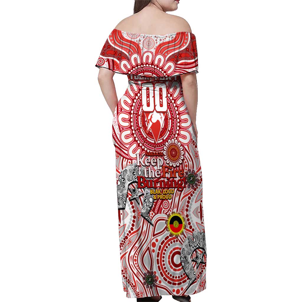 Custom Sydney Swans NAIDOC Week 2024 Family Matching Off Shoulder Maxi Dress and Hawaiian Shirt Mascot Football