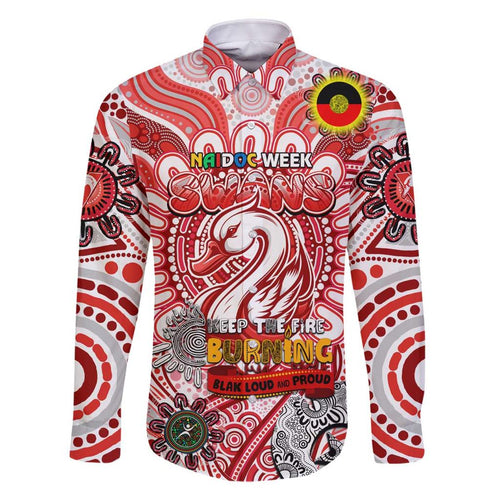 Custom Sydney Swans NAIDOC Week 2024 Family Matching Off Shoulder Short Dress and Hawaiian Shirt Mascot Football