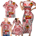 Custom Sydney Swans NAIDOC Week 2024 Family Matching Short Sleeve Bodycon Dress and Hawaiian Shirt Mascot Football