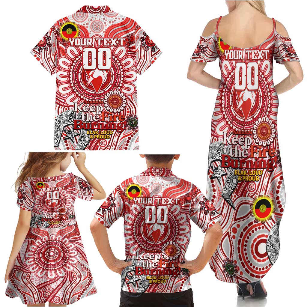 Custom Sydney Swans NAIDOC Week 2024 Family Matching Summer Maxi Dress and Hawaiian Shirt Mascot Football