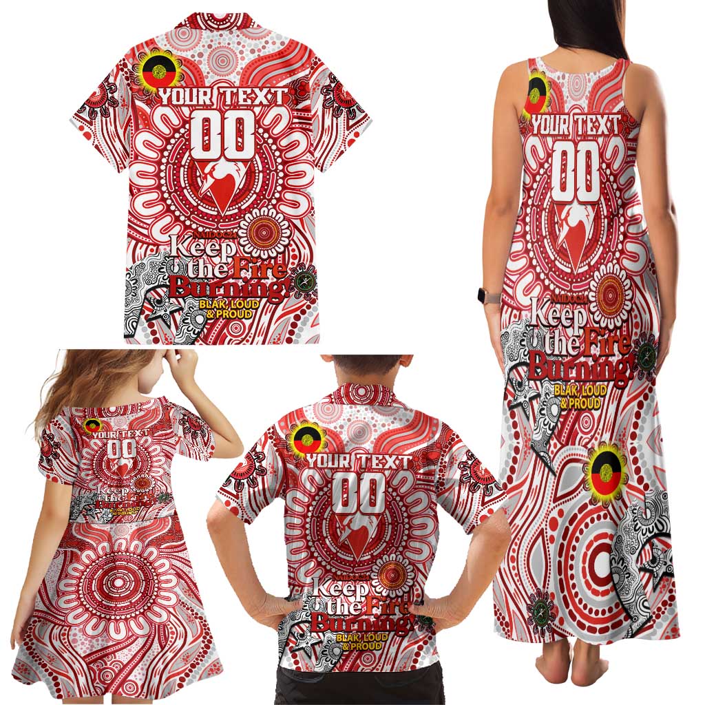 Custom Sydney Swans NAIDOC Week 2024 Family Matching Tank Maxi Dress and Hawaiian Shirt Mascot Football