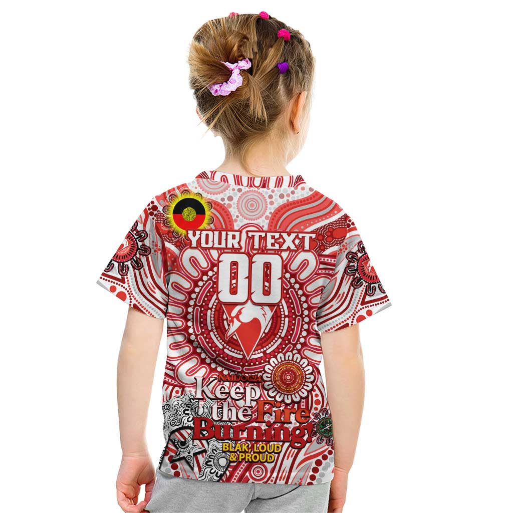 Custom Sydney Swans NAIDOC Week 2024 Kid T Shirt Mascot Football