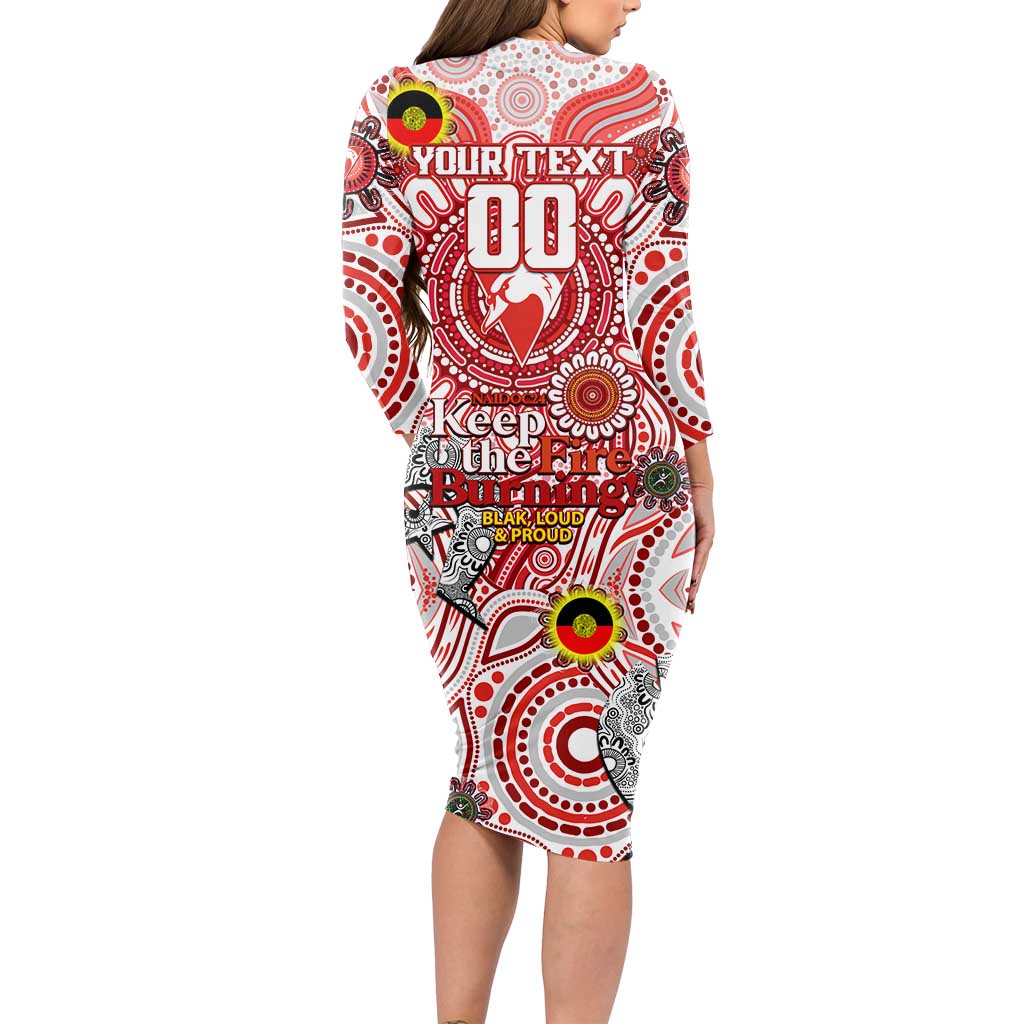 Custom Sydney Swans NAIDOC Week 2024 Long Sleeve Bodycon Dress Mascot Football