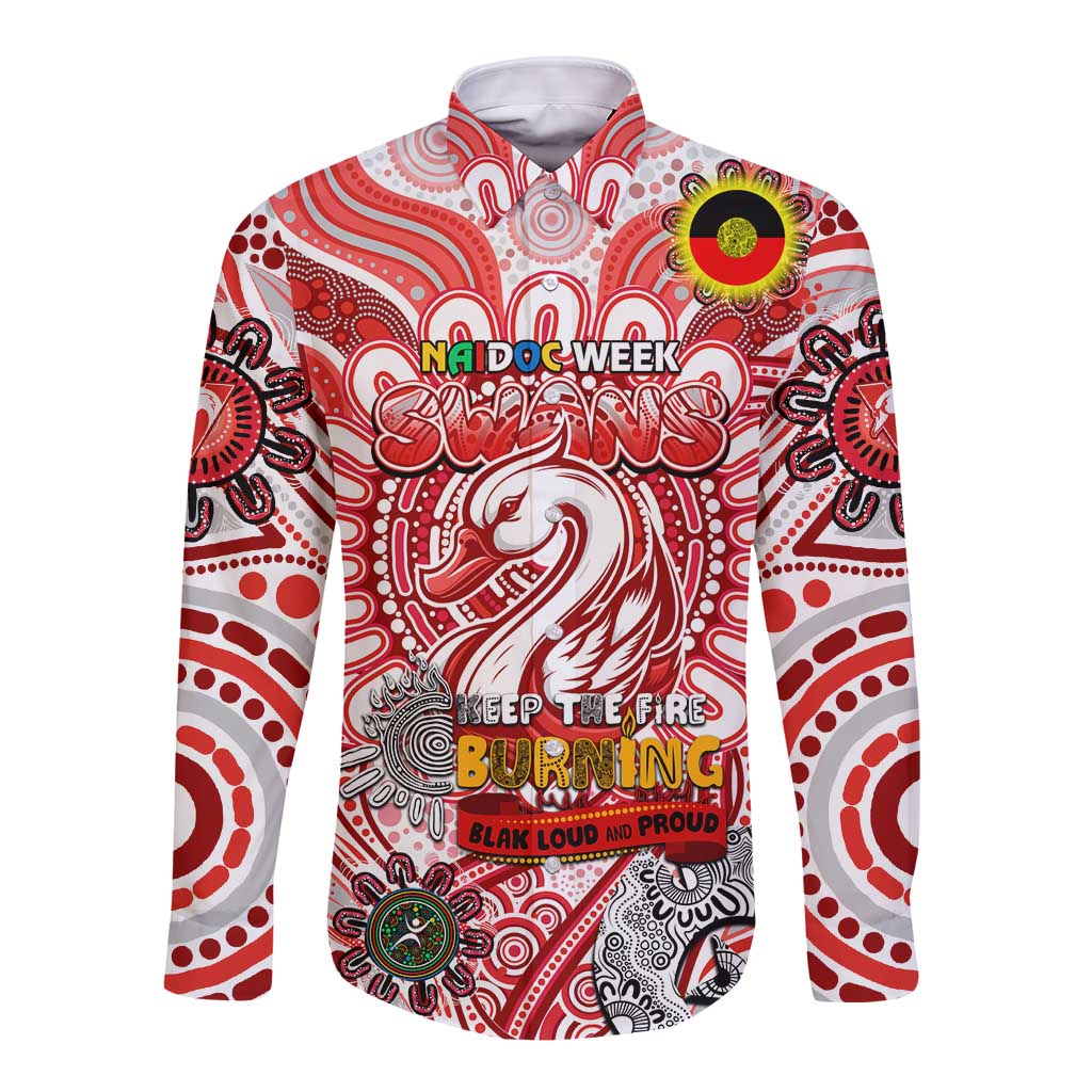 Custom Sydney Swans NAIDOC Week 2024 Long Sleeve Button Shirt Mascot Football