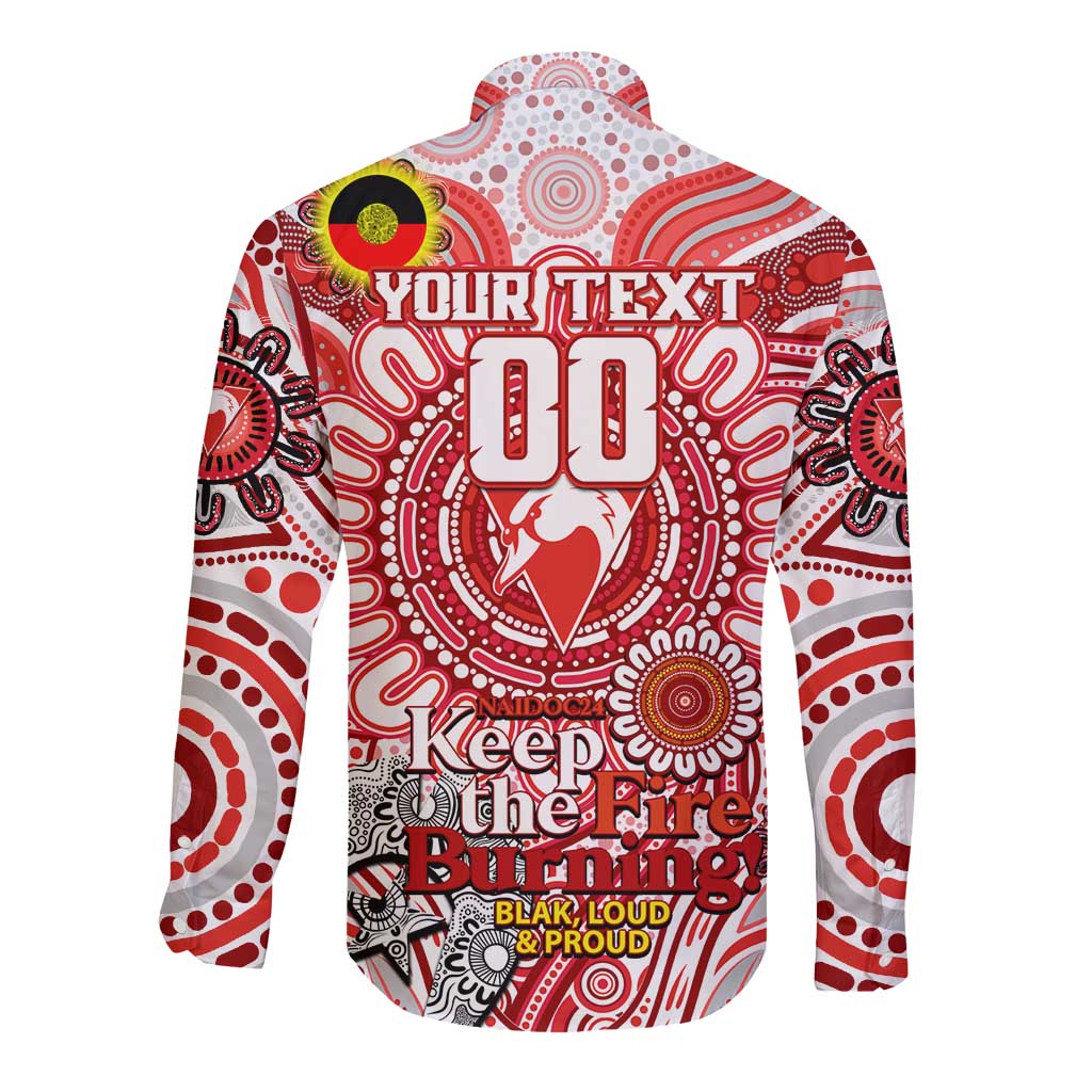 Custom Sydney Swans NAIDOC Week 2024 Long Sleeve Button Shirt Mascot Football