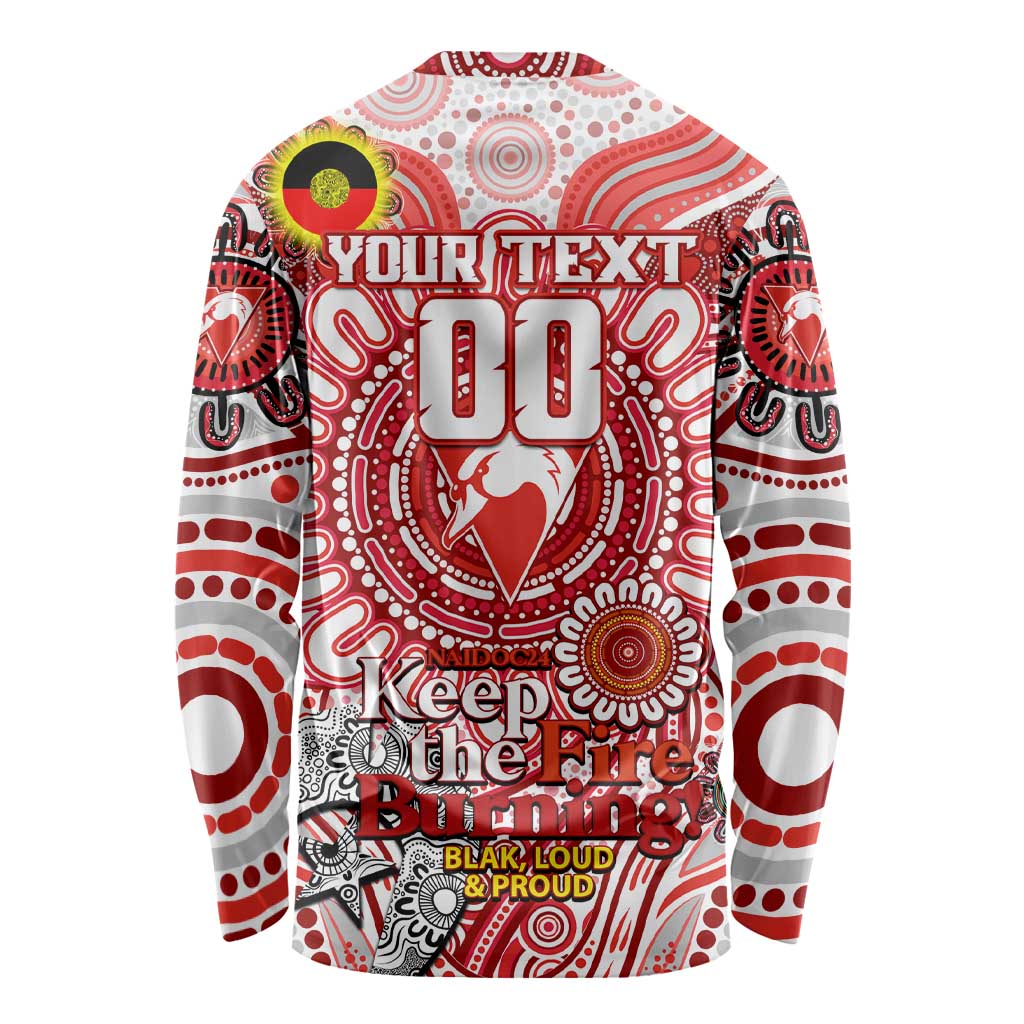 Custom Sydney Swans NAIDOC Week 2024 Long Sleeve Shirt Mascot Football