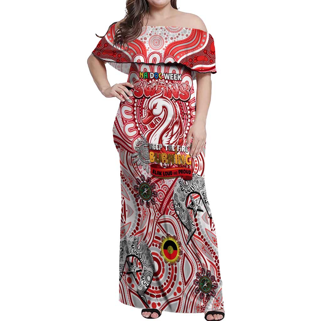 Custom Sydney Swans NAIDOC Week 2024 Off Shoulder Maxi Dress Mascot Football