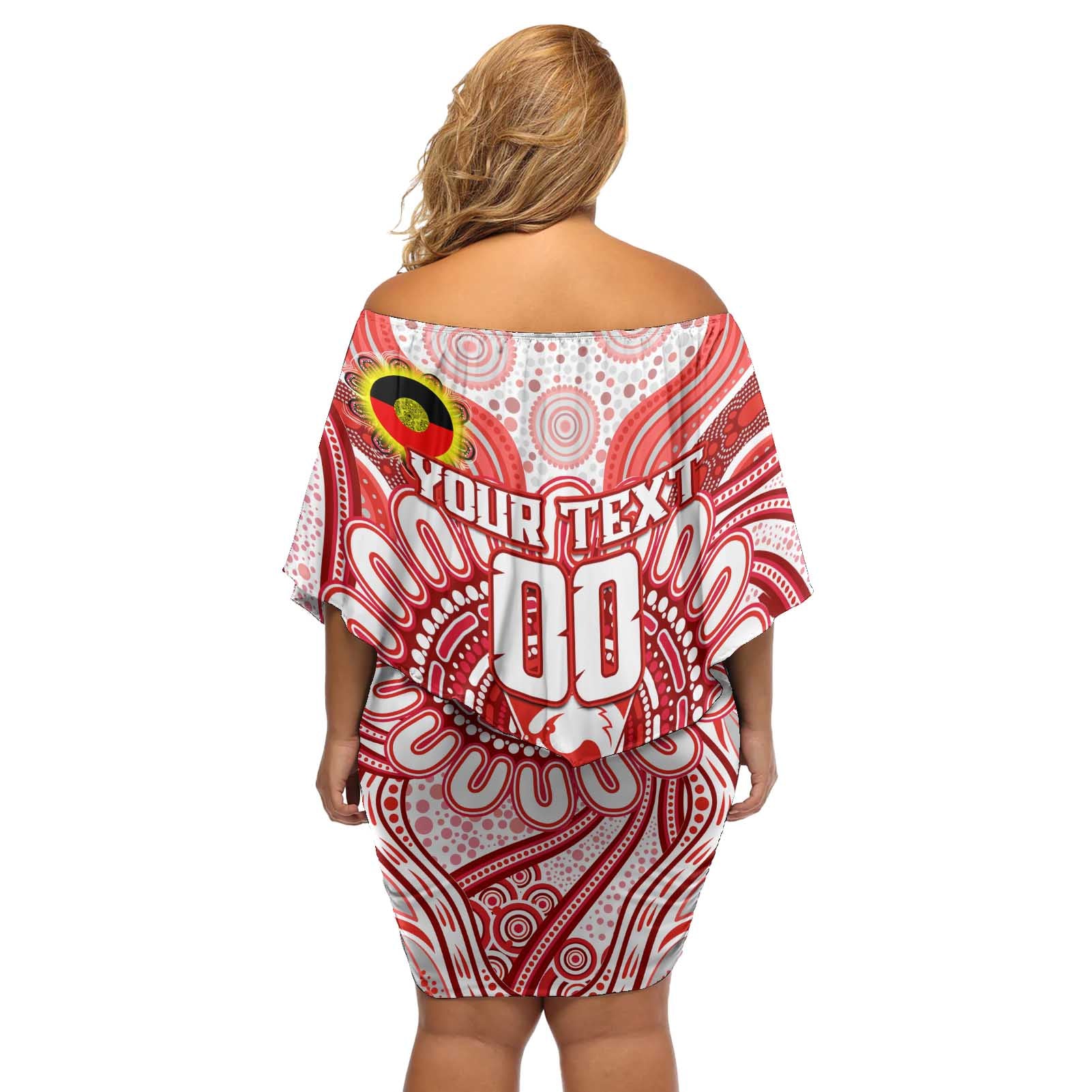 Custom Sydney Swans NAIDOC Week 2024 Off Shoulder Short Dress Mascot Football