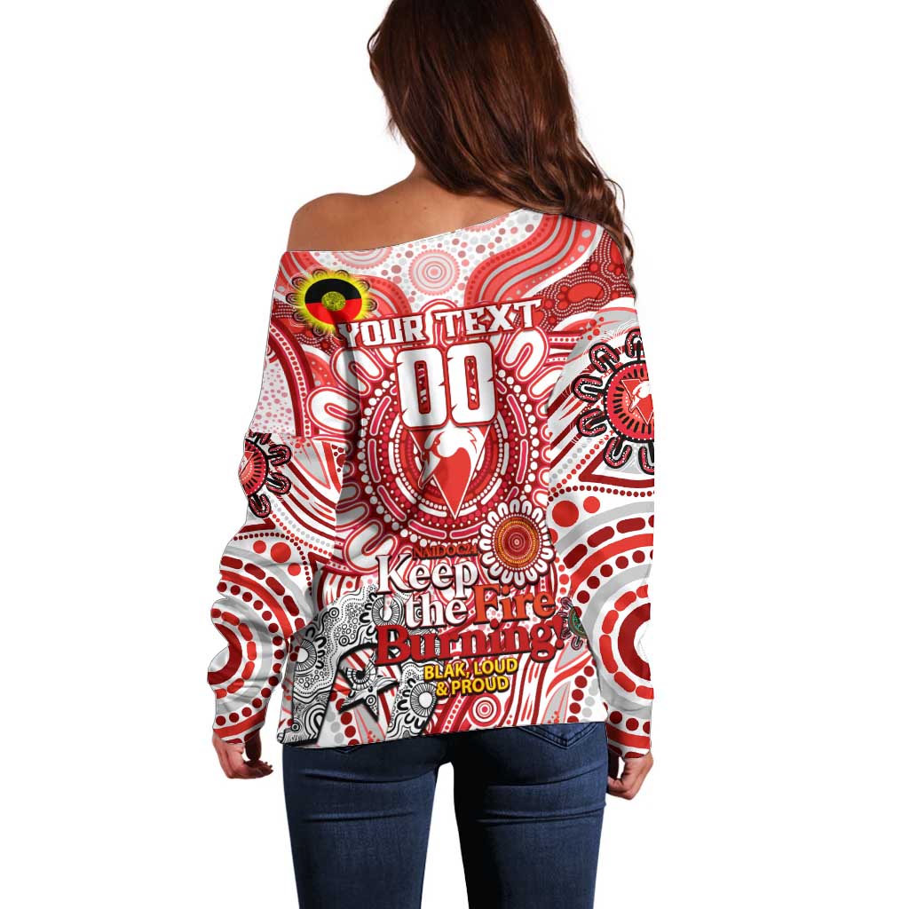 Custom Sydney Swans NAIDOC Week 2024 Off Shoulder Sweater Mascot Football