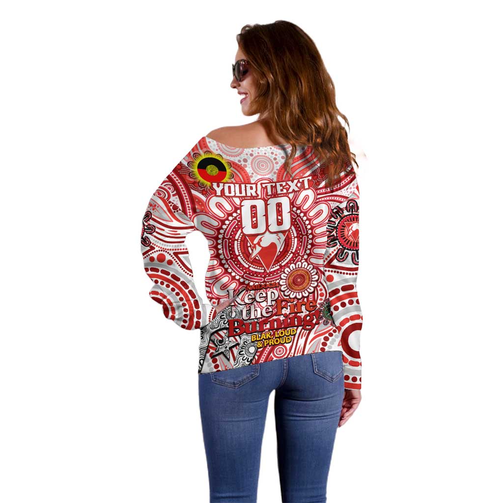 Custom Sydney Swans NAIDOC Week 2024 Off Shoulder Sweater Mascot Football