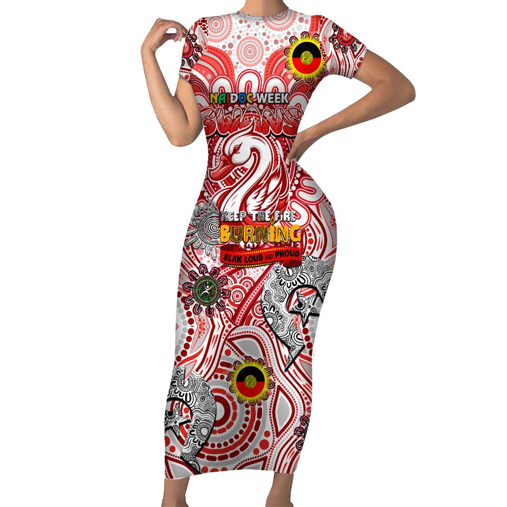 Custom Sydney Swans NAIDOC Week 2024 Short Sleeve Bodycon Dress Mascot Football
