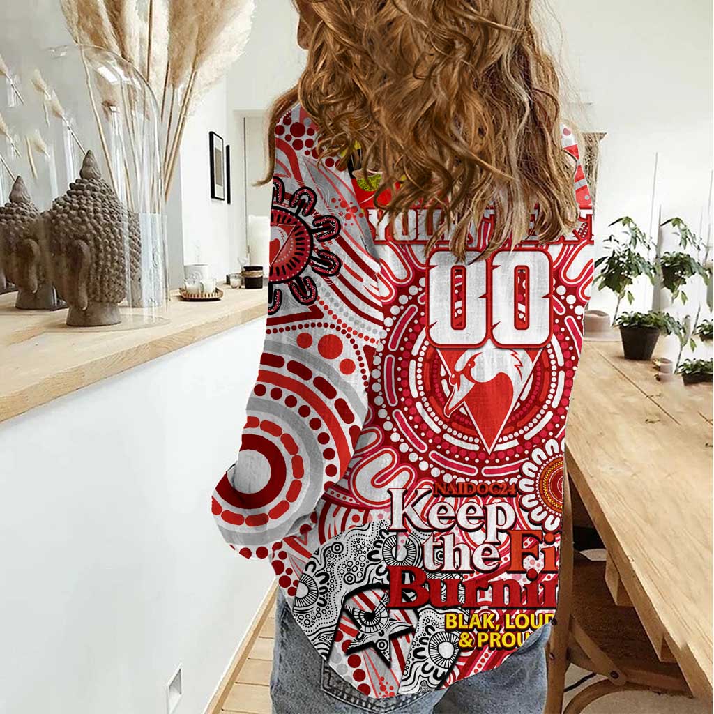 Custom Sydney Swans NAIDOC Week 2024 Women Casual Shirt Mascot Football