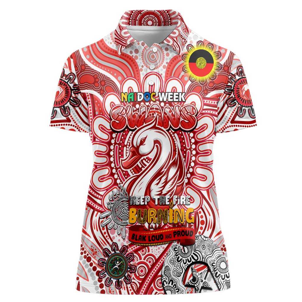 Custom Sydney Swans NAIDOC Week 2024 Women Polo Shirt Mascot Football