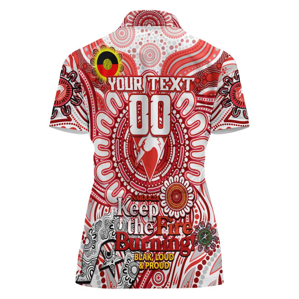 Custom Sydney Swans NAIDOC Week 2024 Women Polo Shirt Mascot Football