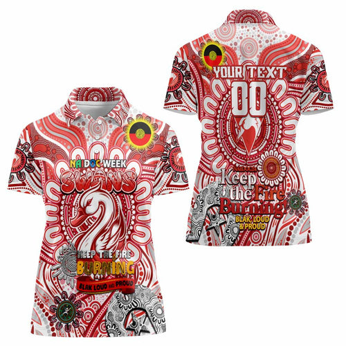 Custom Sydney Swans NAIDOC Week 2024 Women Polo Shirt Mascot Football