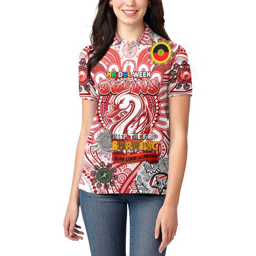 Custom Sydney Swans NAIDOC Week 2024 Women Polo Shirt Mascot Football