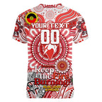 Custom Sydney Swans NAIDOC Week 2024 Women V-Neck T-Shirt Mascot Football