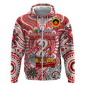 Custom Sydney Swans NAIDOC Week 2024 Zip Hoodie Mascot Football