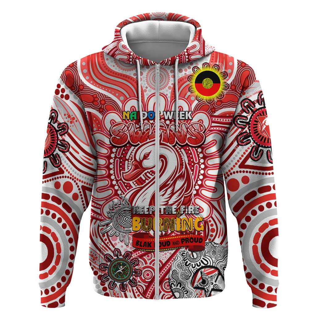 Custom Sydney Swans NAIDOC Week 2024 Zip Hoodie Mascot Football