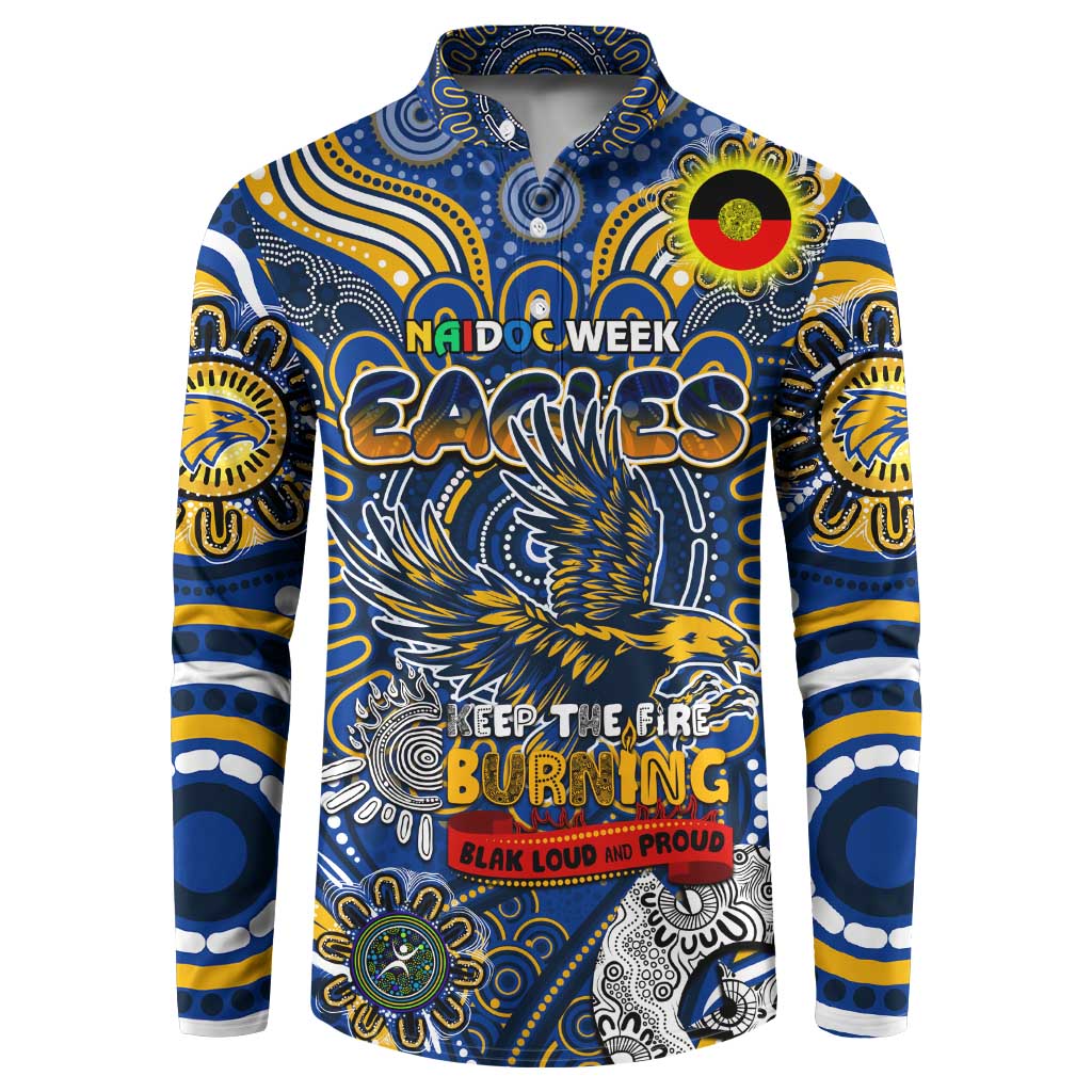 Custom West Coast Eagles NAIDOC Week 2024 Button Sweatshirt Mascot Football