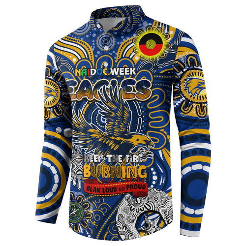 Custom West Coast Eagles NAIDOC Week 2024 Button Sweatshirt Mascot Football