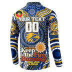 Custom West Coast Eagles NAIDOC Week 2024 Button Sweatshirt Mascot Football