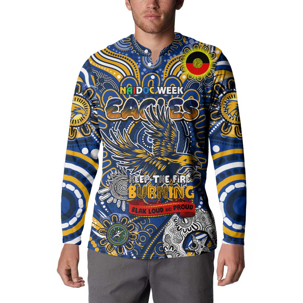 Custom West Coast Eagles NAIDOC Week 2024 Button Sweatshirt Mascot Football
